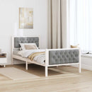 vidaXL Ágykeret fejtámlával Világosszürke 90 x 200 cm Tömör fenyőfa