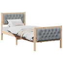 vidaXL Ágykeret fejtámlával Világosszürke 80 x 200 cm Tömör fenyőfa