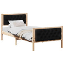 vidaXL Ágykeret fejtámlával Fekete 90 x 190 cm Tömör fenyőfa
