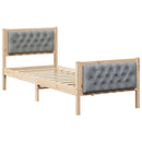 vidaXL Ágykeret fejtámlával Világosszürke 75 x 190 cm Tömör fenyőfa