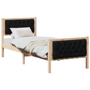 vidaXL Ágykeret fejtámlával Fekete 75 x 190 cm Tömör fenyőfa