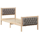 vidaXL Ágykeret fejtámlával Tópszínű 75 x 190 cm Tömör fenyőfa