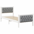 vidaXL Ágykeret fejtámlával Világosszürke 75 x 190 cm Tömör fenyőfa