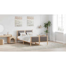 vidaXL Ágykeret fejtámlával Barna és taupe 120 x 200 cm Tömör fenyőfa