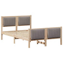 vidaXL Ágykeret fejtámlával Barna és taupe 120 x 200 cm Tömör fenyőfa