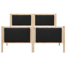 vidaXL Ágykeret fejtámlával Barna és fekete 135 x 190 cm Tömör fenyőfa