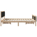 vidaXL Ágykeret fejtámlával Barna és fekete 135 x 190 cm Tömör fenyőfa
