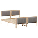 vidaXL Ágykeret fejtámlával Barna és taupe 135 x 190 cm Tömör fenyőfa
