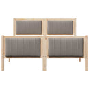 vidaXL Ágykeret fejtámlával Barna és taupe 135 x 190 cm Tömör fenyőfa