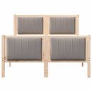 vidaXL Ágykeret fejtámlával Barna és taupe 120 x 190 cm Tömör fenyőfa
