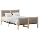 vidaXL Ágykeret fejtámlával Barna és taupe 120 x 190 cm Tömör fenyőfa