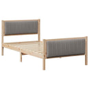 vidaXL Ágykeret fejtámlával Barna és taupe 100 x 200 cm Tömör fenyőfa