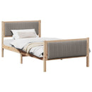 vidaXL Ágykeret fejtámlával Barna és taupe 100 x 200 cm Tömör fenyőfa