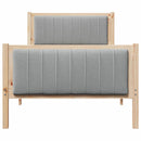 vidaXL Ágykeret Barna és világosszürke 90 x 200 cm Tömör fenyőfa
