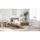 vidaXL Ágykeret fejtámlával Barna és taupe 90 x 200 cm Tömör fenyőfa