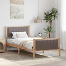 vidaXL Ágykeret fejtámlával Barna és taupe 90 x 200 cm Tömör fenyőfa