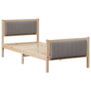 vidaXL Ágykeret fejtámlával Barna és taupe 90 x 200 cm Tömör fenyőfa
