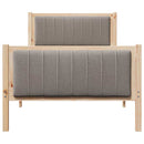 vidaXL Ágykeret fejtámlával Barna és taupe 90 x 200 cm Tömör fenyőfa