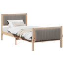 vidaXL Ágykeret fejtámlával Barna és taupe 90 x 200 cm Tömör fenyőfa