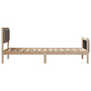 vidaXL Ágykeret fejtámlával Barna és taupe 90 x 200 cm Tömör fenyőfa