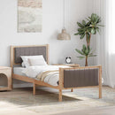 vidaXL Ágykeret fejtámlával Barna és taupe 80 x 200 cm Tömör fenyőfa