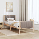 vidaXL Ágykeret fejtámlával Barna és taupe 80 x 200 cm Tömör fenyőfa