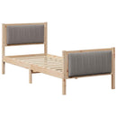 vidaXL Ágykeret fejtámlával Barna és taupe 80 x 200 cm Tömör fenyőfa