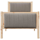 vidaXL Ágykeret fejtámlával Barna és taupe 80 x 200 cm Tömör fenyőfa
