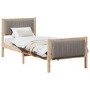vidaXL Ágykeret fejtámlával Barna és taupe 80 x 200 cm Tömör fenyőfa