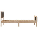 vidaXL Ágykeret fejtámlával Barna és taupe 80 x 200 cm Tömör fenyőfa