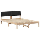 vidaXL Ágykeret fejtámlával Barna és fekete 160 x 200 cm Tömör fenyőfa