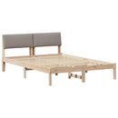 vidaXL Ágykeret fejtámlával Barna és taupe 160 x 200 cm Tömör fenyőfa