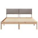 vidaXL Ágykeret fejtámlával Barna és taupe 150 x 200 cm Tömör fenyőfa