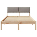 vidaXL Ágykeret fejtámlával Barna és taupe 120 x 200 cm Tömör fenyőfa