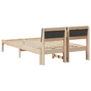 vidaXL Ágykeret fejtámlával Barna és taupe 120 x 190 cm Tömör fenyőfa