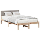 vidaXL Ágykeret fejtámlával Barna és taupe 120 x 190 cm Tömör fenyőfa