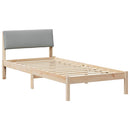 vidaXL Ágykeret Barna és világosszürke 100 x 200 cm Tömör fenyőfa