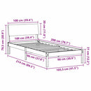 vidaXL Ágykeret barna és sötétszürke 100 x 200 cm Tömör fenyőfa
