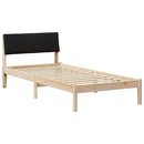 vidaXL Ágykeret fejtámlával Barna és fekete 90 x 200 cm Tömör fenyőfa