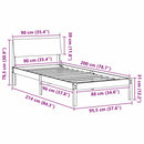 vidaXL Ágykeret fejtámlával Barna és fekete 90 x 200 cm Tömör fenyőfa