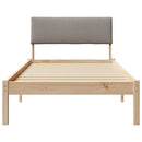 vidaXL Ágykeret fejtámlával Barna és taupe 90 x 200 cm Tömör fenyőfa