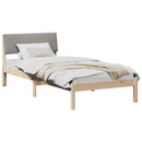 vidaXL Ágykeret fejtámlával Barna és taupe 90 x 200 cm Tömör fenyőfa