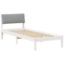 vidaXL Ágykeret Fehér és világosszürke 80 x 200 cm Tömör fenyőfa