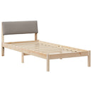 vidaXL Ágykeret fejtámlával Barna és taupe 90 x 190 cm Tömör fenyőfa