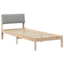 vidaXL Ágykeret Barna és világosszürke 75 x 190 cm Tömör fenyőfa