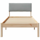 vidaXL Ágykeret Barna és világosszürke 75 x 190 cm Tömör fenyőfa