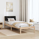 vidaXL Ágykeret fejtámlával Barna és fekete 75 x 190 cm Tömör fenyőfa