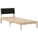 vidaXL Ágykeret fejtámlával Barna és fekete 75 x 190 cm Tömör fenyőfa