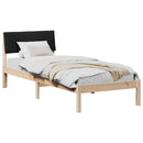 vidaXL Ágykeret fejtámlával Barna és fekete 75 x 190 cm Tömör fenyőfa