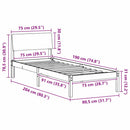 vidaXL Ágykeret fejtámlával Barna és fekete 75 x 190 cm Tömör fenyőfa